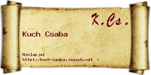 Kuch Csaba névjegykártya